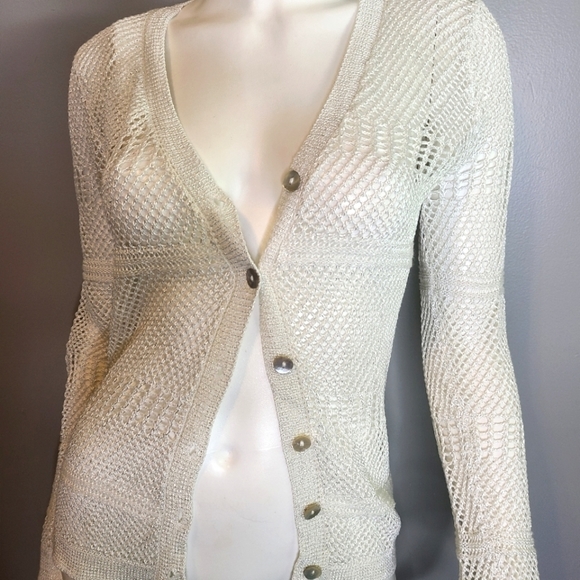 Studio Y White Cardigan size Small with tags - Picture 6 of 12